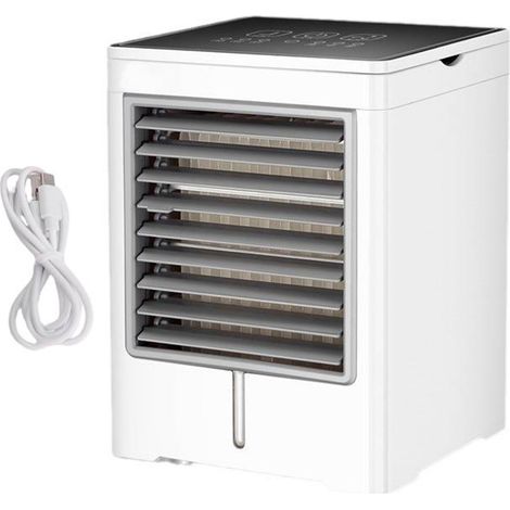 Tragbare Usb-klimaanlage Mit 3 Geschwindigkeitsstufen Und Touch-bedienung, Verdunstungskühler Für Schlafzimmer, Zelt, Auto Und Camping