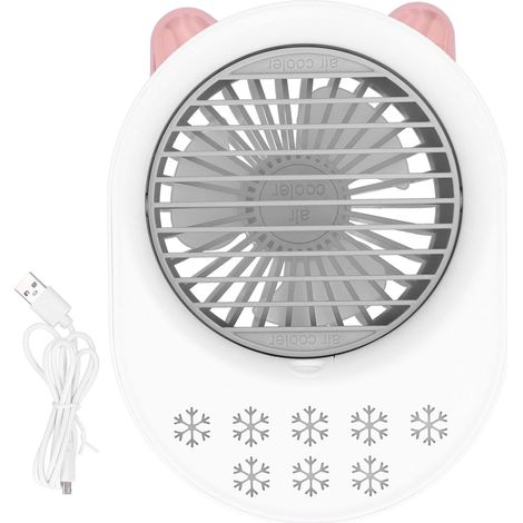 Usb-luftkühler Fürs Büro, 200 Ml, Mit Luftbefeuchterfunktion Und 2 Geschwindigkeitsstufen, Weiß