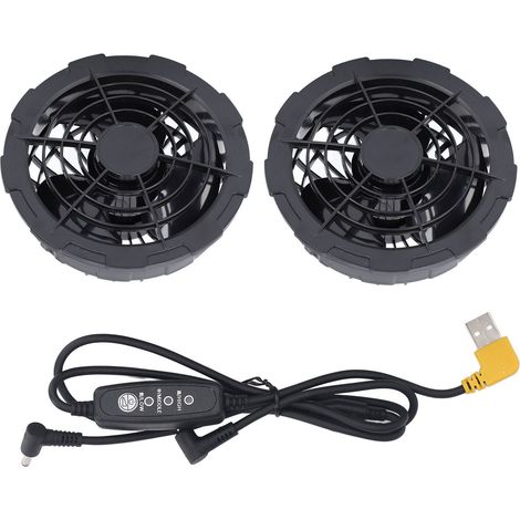Klimatisierte Kleidungskühlventilatoren – 2 Stück, 5 V/0,6 A, Bürstenloser Motor, Usb-kabel