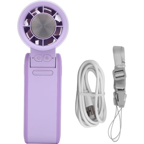 Tragbarer, Wiederaufladbarer Ventilator (4000 Mah, 4 Geschwindigkeitsstufen, Halbleiterkühlung, Leise, Lila)