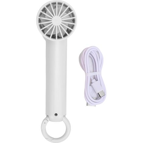 Tragbarer Taschenventilator Mit 5 Geschwindigkeitsstufen, Digitalanzeige, Halbleiterkühlung, Leisem Betrieb, Weiß