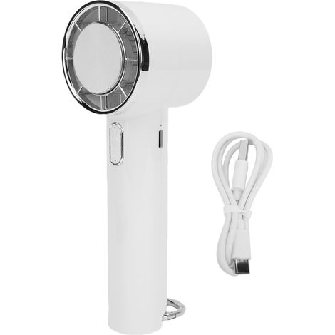 Tragbarer, Freihändig Bedienbarer Ventilator Mit 5 Geschwindigkeitsstufen, Halbleiterkühlung, 2000-mah-akku, Weiß