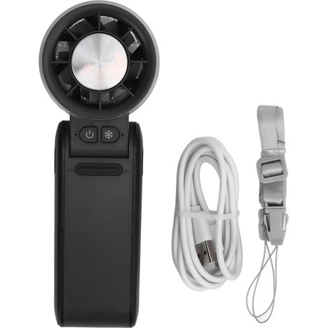 Wiederaufladbarer Tragbarer Ventilator Mit 4000 Mah Kapazität, Halbleiterkühlung, 4 Geschwindigkeitsstufen, Leiser Betrieb, Schwarz