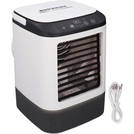 Tragbarer Verdunstungsluftkühler (900 Ml), 2-stufiger Luftbefeuchter, 3-stufiger Ventilator, 7-farbige Led-beleuchtung