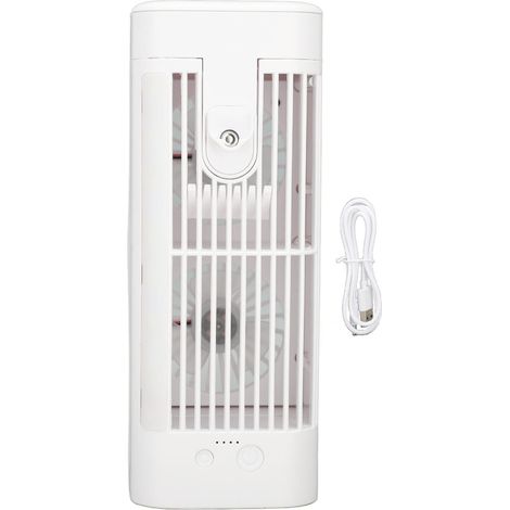 Tragbare Usb-klimaanlage Mit Nachtlicht, Zwei Ventilatoren, 3 Geschwindigkeitsstufen Und 120-ml-wassertank
