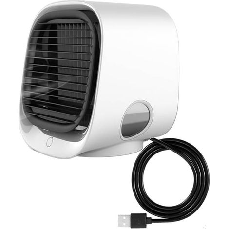 Tragbare Usb-klimaanlage Mit 3 Geschwindigkeitsstufen, 7-farbigem Led-nachtlicht, Verdunstungskühler Für Schlafzimmer, Camping, Wohnmobile Und Zelte