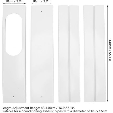 Tragbares Klimaanlagen-fensterset – 4-teilig, Verstellbar 43–140 Cm, Wasserdichte Pvc-dichtung
