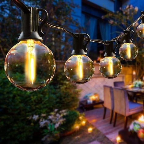 Weihnachtslichterkette, Lichterkette Für Den Außenbereich, Lichterkette Für Den Innenbereich Mit 25 Led-lampen, 7,5 M, Ip44 Wasserdicht, Dekoration Für Terrasse, Café, Garten, Party, Weihnachten – Wei