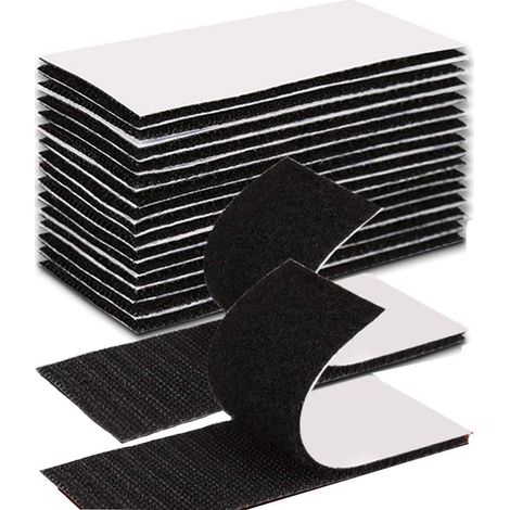 Packung Mit 20 Extra Starken, Doppelseitigen Selbstklebebändern Von Ndindustrie, Rechteckig, Schwarz, Stark, Wiederverwendbar, 30 Mm X 10 Cm