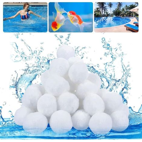 Schwimmbadfiltermaterial, 1000 G Poolfilterkugeln – Filterkugeln Entsprechen 36 Kg Sandfilter, Wiederverwendbare Filterkugeln