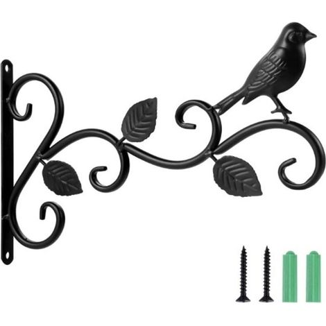 1 Stück Wandhalterung, Aufhängehalterung, Metallhaken, Schmiedeeiserne Wandhalterung Mit Schrauben Für Garten, Windspiele 30 X 18 Cm