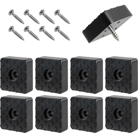 8-teiliges Set Quadratischer Gummigleiter, 30 Mm Große, Einschraubbare Gummigleiter, Rutschfeste Gummigleiter Mit Schrauben, Gummigleiter Für Möbel, Tische, Stühle Und Sofas