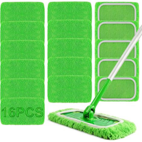 16 Wiederverwendbare Tücher Für Swiffer Sweeper, Waschbare Mikrofaser-ersatzmopptücher, Nass- Und Trockenmopp Aus Mikrofaser, Geeignet Für Alle Bodenarten