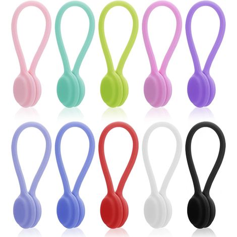10 Stück Magnetische Kabelbinder, Silikon-kabelclips Zur Organisation, Wiederverwendbare Kabelbinder, Usb-kabelmanager Für Büro, Schule Und Zuhause