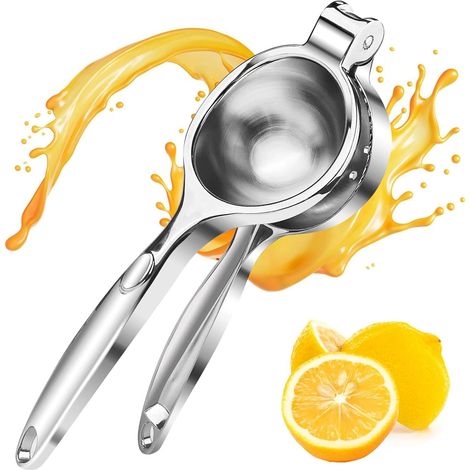 Zitronenpresse, Manuelle Saftpresse Mit 7 Cm Durchmesser, Tragbare Zitruspresse, Handlich Mit Ergonomischem Griff, Für Küche, Bar, Restaurant (silber)