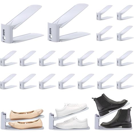 Platzsparendes Schuhregal Für 20 Schuhe, 3-stufige, Verstellbare Schuhaufbewahrung, Rutschfester Schuhorganizer, Schuhhalter Zur Aufbewahrung Und Präsentation Von High Heels, Sportschuhen Und Flip-flo
