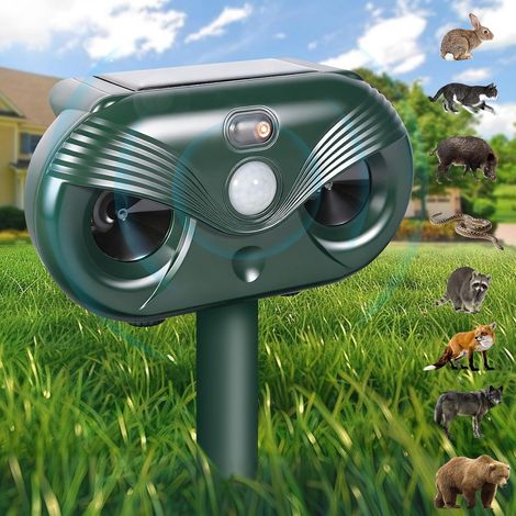 Packung Mit 1 Solarbetriebenem Katzenabwehrgerät Für Den Außenbereich, Ultraschall-katzenabwehrgerät, Wehrt Effektiv Katzen, Vögel, Füchse Und Waschbären Ab