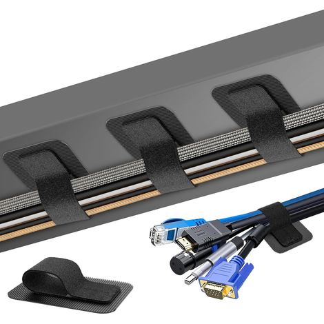 Kabelmanagement Für Unter Den Schreibtisch, [für Bis Zu 15 Kabel] [verbesserte Kabelhalterung] Kabelorganisator, Verstellbare Klett-kabelbinder, Wiederverwendbare Kabelhalterung, 30 Paar
