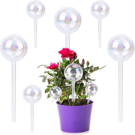 Set Mit 6 Selbstbewässernden Kugeln, Bewässerungsvorrichtung, Farbige Glaskugel Zur Selbstbewässerung Für Zimmer- Und Gartenblumen (tropfenform)