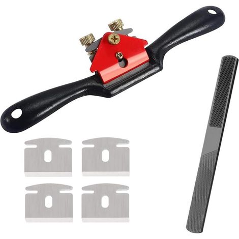 Professioneller Manueller Holzhobel – Verstellbares Werkzeug Mit 4 Ersatzklingen Und 4-in-1-holzfeile – Für Schnitzer Und Holzbearbeiter