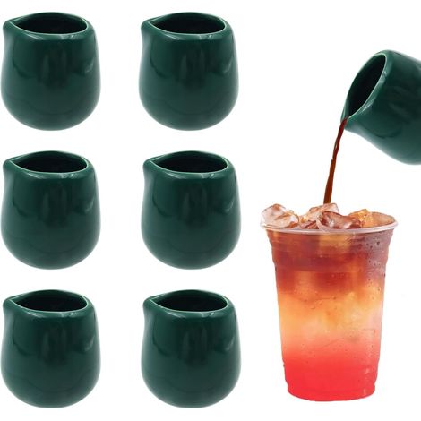 Set Mit 6 Grünen Porzellankännchen – 50 Ml – Molkekännchen Ohne Henkel – Mini-keramik-sahnekännchen – Für Milch, Kaffee, Soße