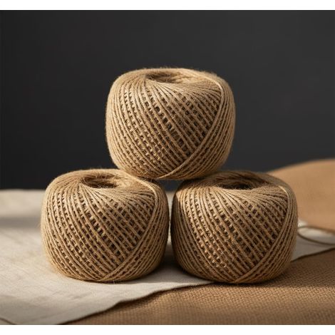 Set Mit 3 Rollen 2 Mm Naturjute-bindfaden - 3 X 80 M - Insgesamt 240 M - Für Pakete, Floristen, Bastelarbeiten, Gartenarbeit, Geschenkverpackungen Und Weihnachtsdekorationen