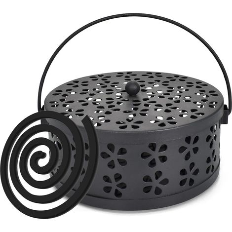 Klassischer Räucherstäbchenhalter, Halter Für Mückenschutzspiralen, Räuchergefäß Aus Metall, Rückfluss-räuchergefäß, Holzkohlekocher Mit Griff Und Sicherheitsdeckel Für Zuhause, Camping Und Reisen (sc