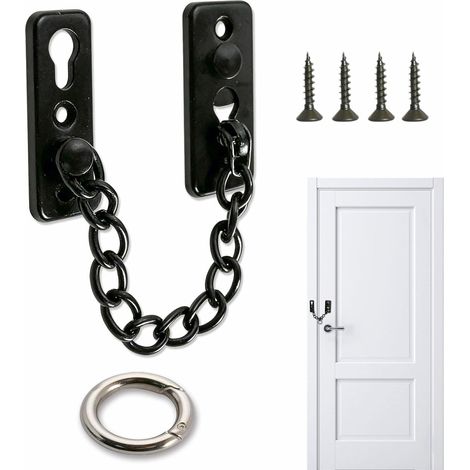 Sicherheitstürkette Mit Schrauben, Diebstahlsicherung Aus Edelstahl Mit Sicherungsring Und Federverschluss, Türschloss Für Innentüren In Hotels, Apartments Und Schlafzimmern