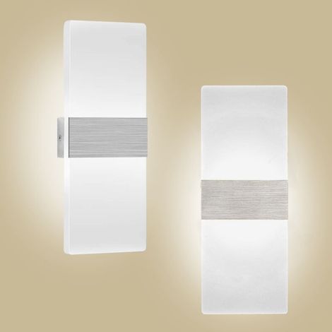 12-w-wandleuchte Für Den Innenbereich, Silberweiß Gebürstetes Licht, 85–265 V Wechselstrom, Moderne Acryl-flurleuchte Für Flur, Schlafzimmer, Treppenhaus, Dekorative Beleuchtung