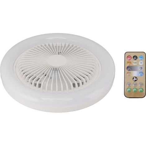 2-in-1 Led-deckenventilator, E27 30 W, Leise, Weiß, 26 Cm, Inklusive Fernbedienung