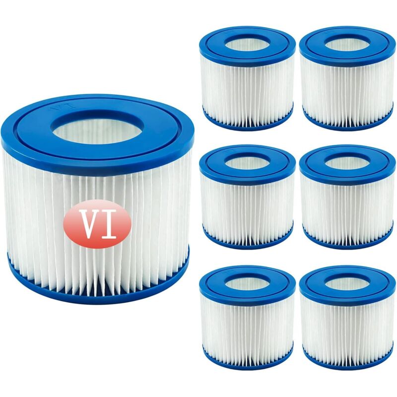 6er-pack Filterkartuschen Größe Vi Für Bestway Lay-z-spa – Ersatzfilter, Kompatibel Mit Miami, Vegas, Monaco Und Palm Springs – Kompatibel Mit Bw58323 Und 58239 – Whirlpool-zubehör