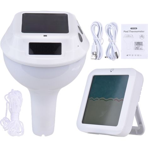 Ts-pl04 Solar-poolthermometer Mit Rgb-beleuchtung Und 100 M Funksensor, Ip68 Wasserdicht