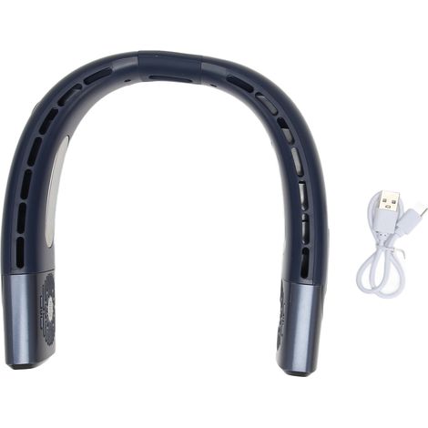 Tragbarer Nackenventilator Ohne Rotorblätter – Ds005, Blau, 5 Einstellbare Geschwindigkeitsstufen, Integrierter 4000-mah-akku