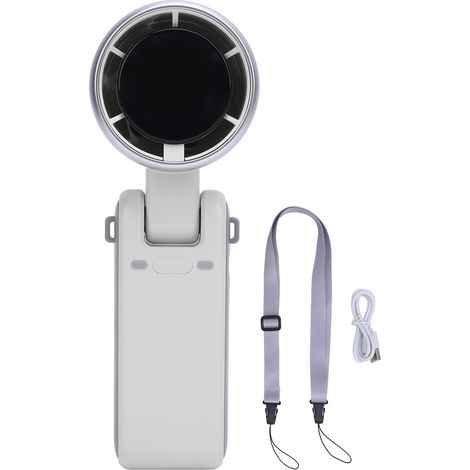 Wiederaufladbarer, Tragbarer Ventilator Mit Digitalanzeige, 5 Geschwindigkeitsstufen, 3600-mah-akku, Weiß