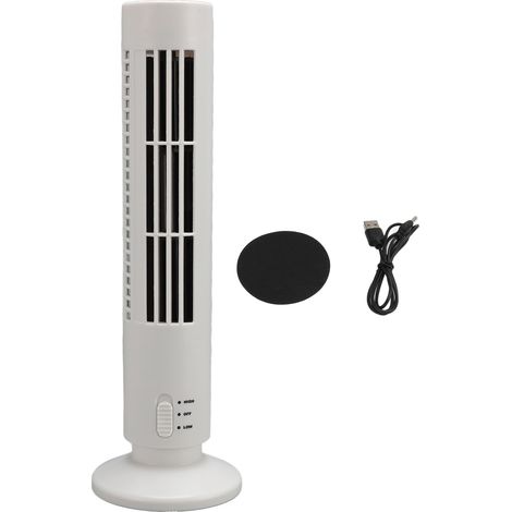 Leiser, Blattloser Usb-standventilator Für Büro/schlafzimmer, 100 X 360 X 60 Mm, Weißes Abs