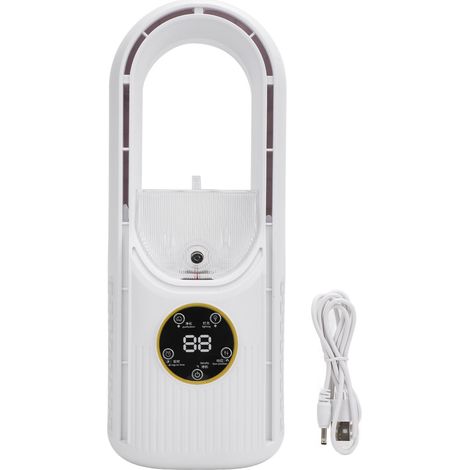 Rotorblattloser Tischventilator Mit Integrierter Klimaanlage, Usb-aufladung, Timer Und Farbigen Lichtern