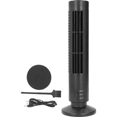 Usb-standventilator Ohne Rotorblätter, 2 Geschwindigkeitsstufen, Leise Und Energieeffizient, Schwarz