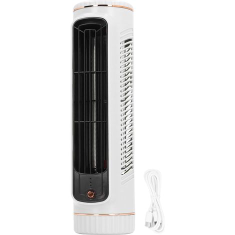 Wiederaufladbarer, Klingenloser Tischventilator Mit 3 Geschwindigkeitsstufen, Leiser Betrieb, Weiß – 26,7 Cm, 1200-mah-akku