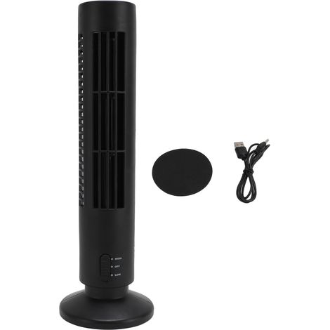 Leiser, Blattloser Usb-standventilator Für Büro Und Schlafzimmer – Abs, 2 Geschwindigkeitsstufen, Schwarz