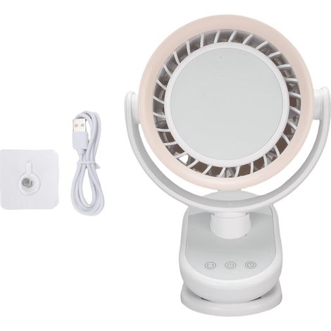 Neigbarer Tischventilator Ohne Rotorblätter, 100 Geschwindigkeitsstufen, 4000-mah-akku, Usb-anschluss, Klemm- Oder Wandhalterung, Weiß