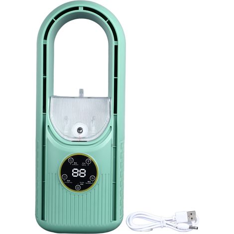 Tragbarer, Klingenloser Ventilator Mit Sprühfunktion, 6 Geschwindigkeitsstufen, 100-ml-wassertank, Usb-anschluss, Leiser Betrieb, Umweltfreundlich