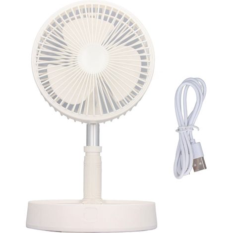 Zusammenklappbarer Und Teleskopierbarer Standventilator, 7200-mah-akku, Leiser Betrieb, Höhenverstellbar Bis Zu 101 Cm, Weiß
