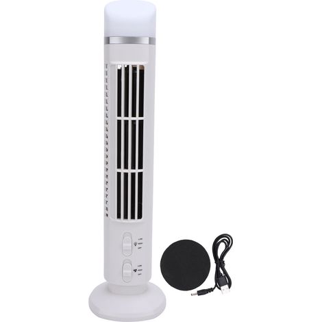 Usb-standventilator Ohne Rotorblätter Für Büro Und Schlafzimmer, Leise (34 Db), Kompakt, Mit Led-beleuchtung, Weiß