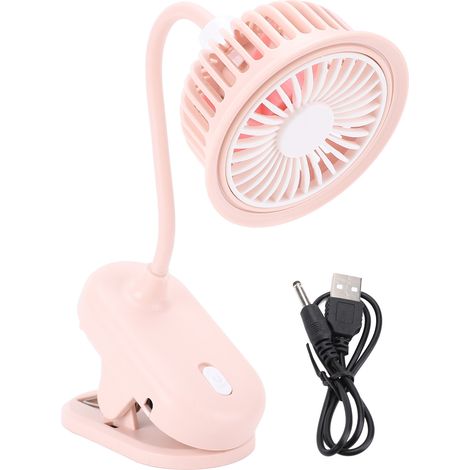 Pinkfarbener Tischventilator Mit Clip, Usb-aufladbar, Stilvolles Und Leises Design, 250 Mah