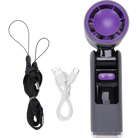 Tragbarer Turboventilator Mit 100 Geschwindigkeitsstufen, Led-anzeige, Usb-aufladbar, Faltbar Und Kompakt – Grau