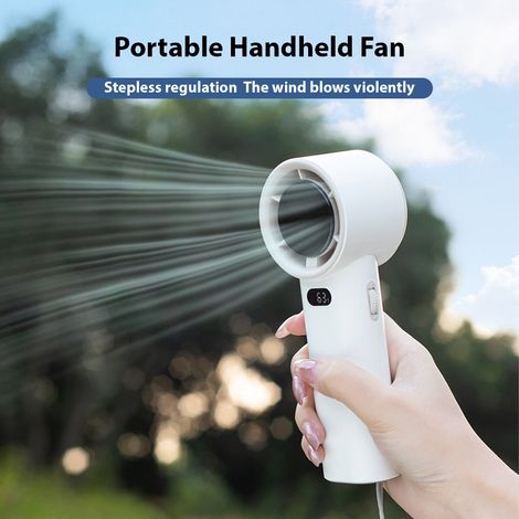 Tragbarer, Per Usb Aufladbarer Ventilator Mit Led-anzeige, 100 Geschwindigkeitsstufen, Leicht Und Kompakt Für Büro, Reisen Oder Outdoor-aktivitäten