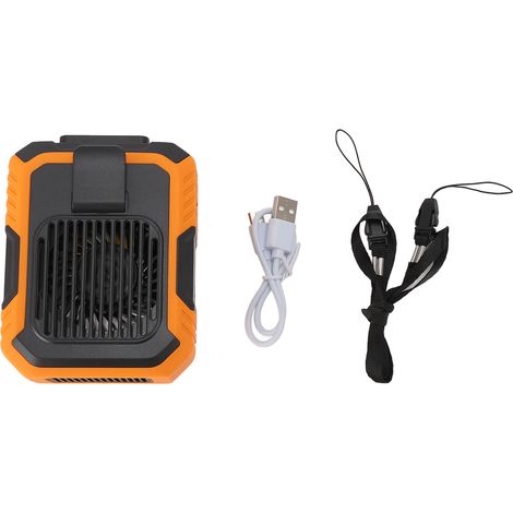 Wiederaufladbarer 3-stufiger Gürtelventilator Mit Led-licht Und Integriertem 4000-mah-akku