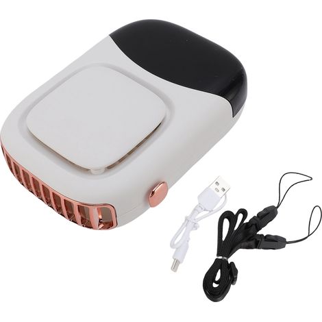 Tragbarer Ventilator Mit Weißem Kragen – Leistungsstark, Usb-aufladbar, 2000-mah-akku, Ideal Für Outdoor-aktivitäten Und Reisen