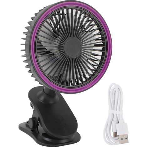 Tischventilator Mit Klemme, Leise, 360°-drehung, Usb-aufladbar, Dunkelgrau
