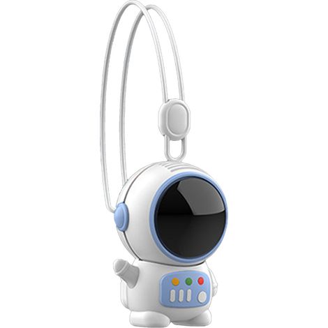 Tragbarer, Klingenloser Nackenventilator – Mini-ventilator In Astronautenform, Blau, Usb-wiederaufladbar, 2 Geschwindigkeitsstufen